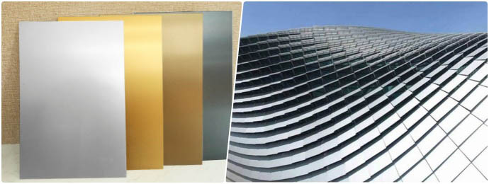 Application of anodized aluminum veneer panel