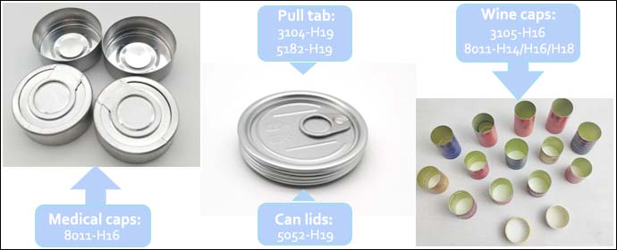 Aluminum sheets for bottle cap