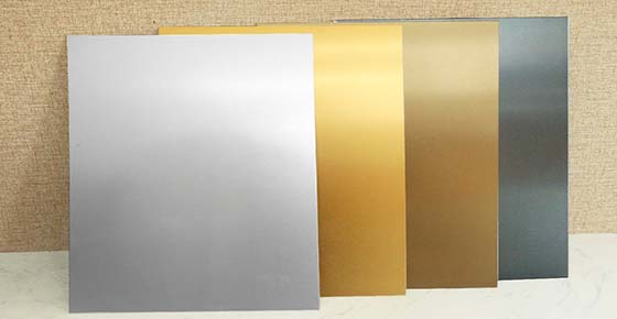 Satin anodized aluminum plate