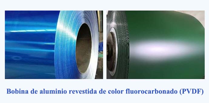 Bobina de aluminio revestida de color fluorocarbonado (PVDF)