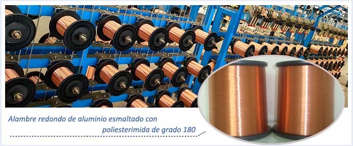 alambre redondo de aluminio esmaltado con poliesterimida de grado 180