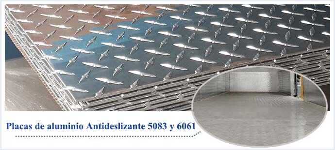 Placas de aluminio Antideslizante 5083 y 6061